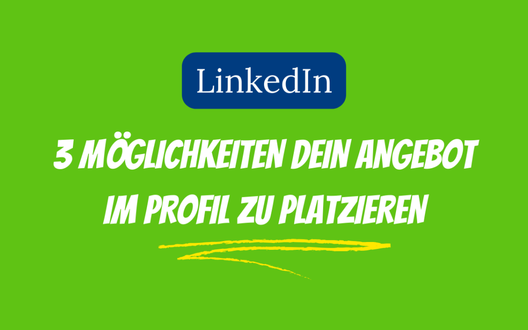 Angebot platzieren bei LinkedIn